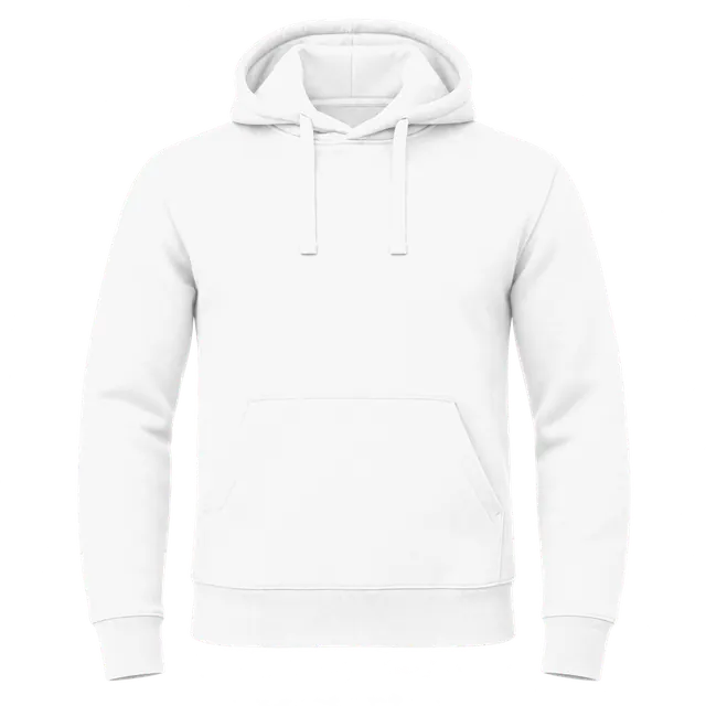 Bluza męska z kapturem Pro 280 g/m² z logo albo własnym nadrukiem, biały — przód z Twoim nadrukiem