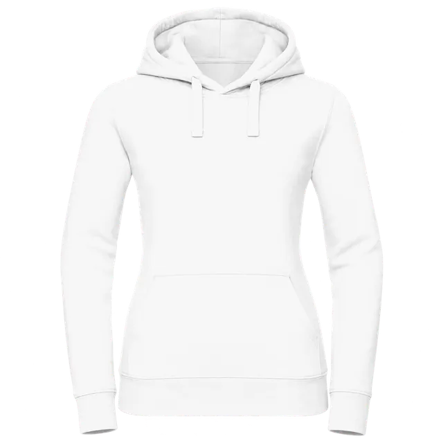 Bluza damska z kapturem Pro 280 g/m² z logo albo własnym nadrukiem, biały — przód z Twoim nadrukiem